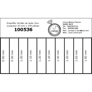 ASSORTIMENT DE GOUPILLES DROITES EN ACIER 30 MM