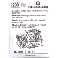 ASSORTIMENT DE GOUPILLES LAITON POUR PENDULES ET RÉVEILS BERGEON - 200 PIÈCES