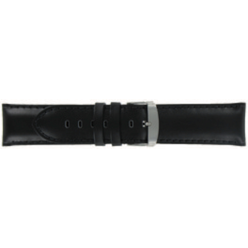 Bracelet Cuir Véritable 24mm Pour Panerai Luminor - Bleu Avec Surpiqûres Beiges - Neuf