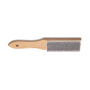 BROSSE CARDE ACIER À MANCHE